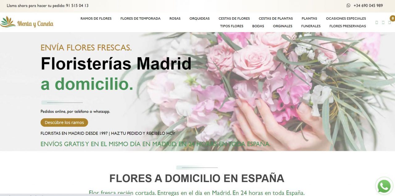 Crear una página Web para Floristeria