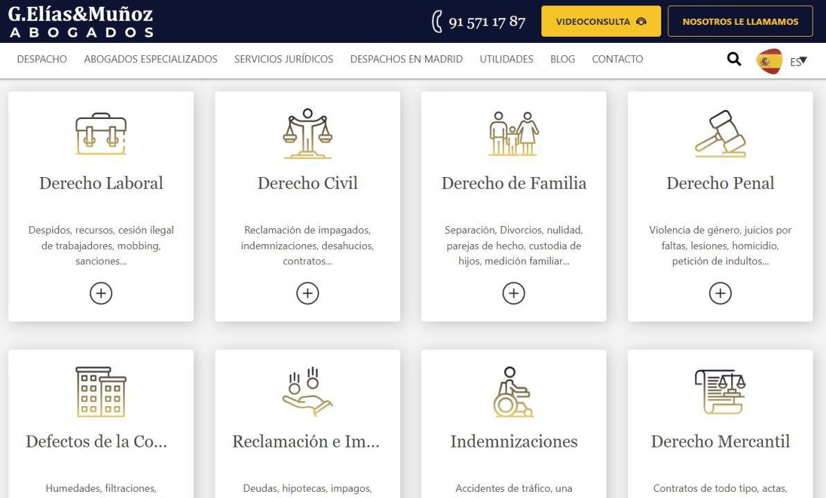 ejemplo de pagina web para bufete de abogados y despacho legal