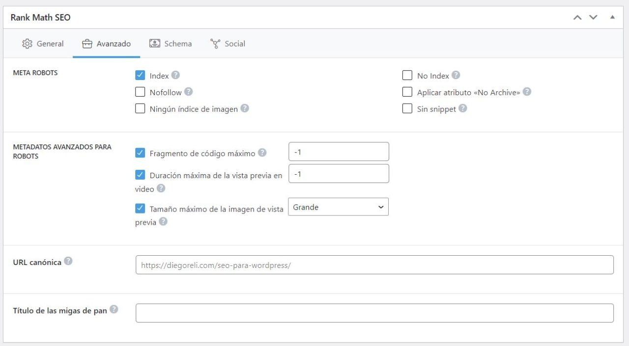 Utilizar un plugin de SEO como Yoast o Rank Math PRO WordPress