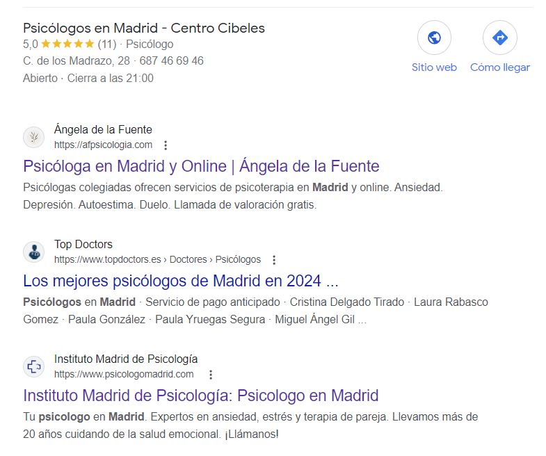 Optimización de la Página WEB - SEO conseguir mas clientes psicologo